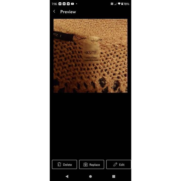 T Tahari Cotton Blend Open Front Cardigan Sweater Vest Pink Size XS. 3/4 length - Picture 6 of 7